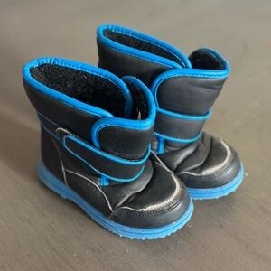 Kids Black and Blue Winter Boots